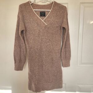 Abercrombie and Fitch pink varsity v-neck sweater dress in XXSP